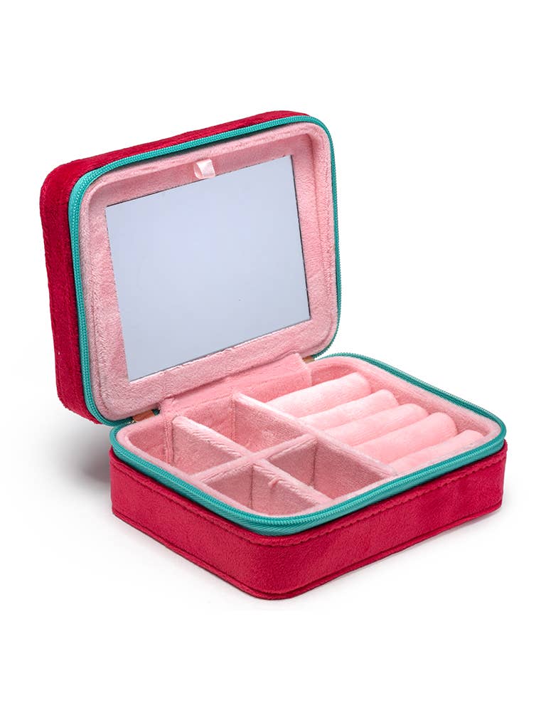 Velvet Jewelry Zip Case: Strawberry Season