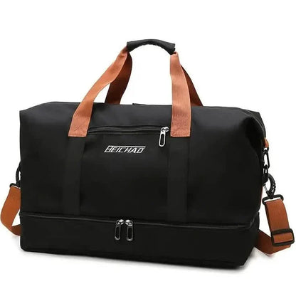 Nylon Duffel Bag for Travel – Large Capacity, Foldable, Shoe Compartment – Men & Women