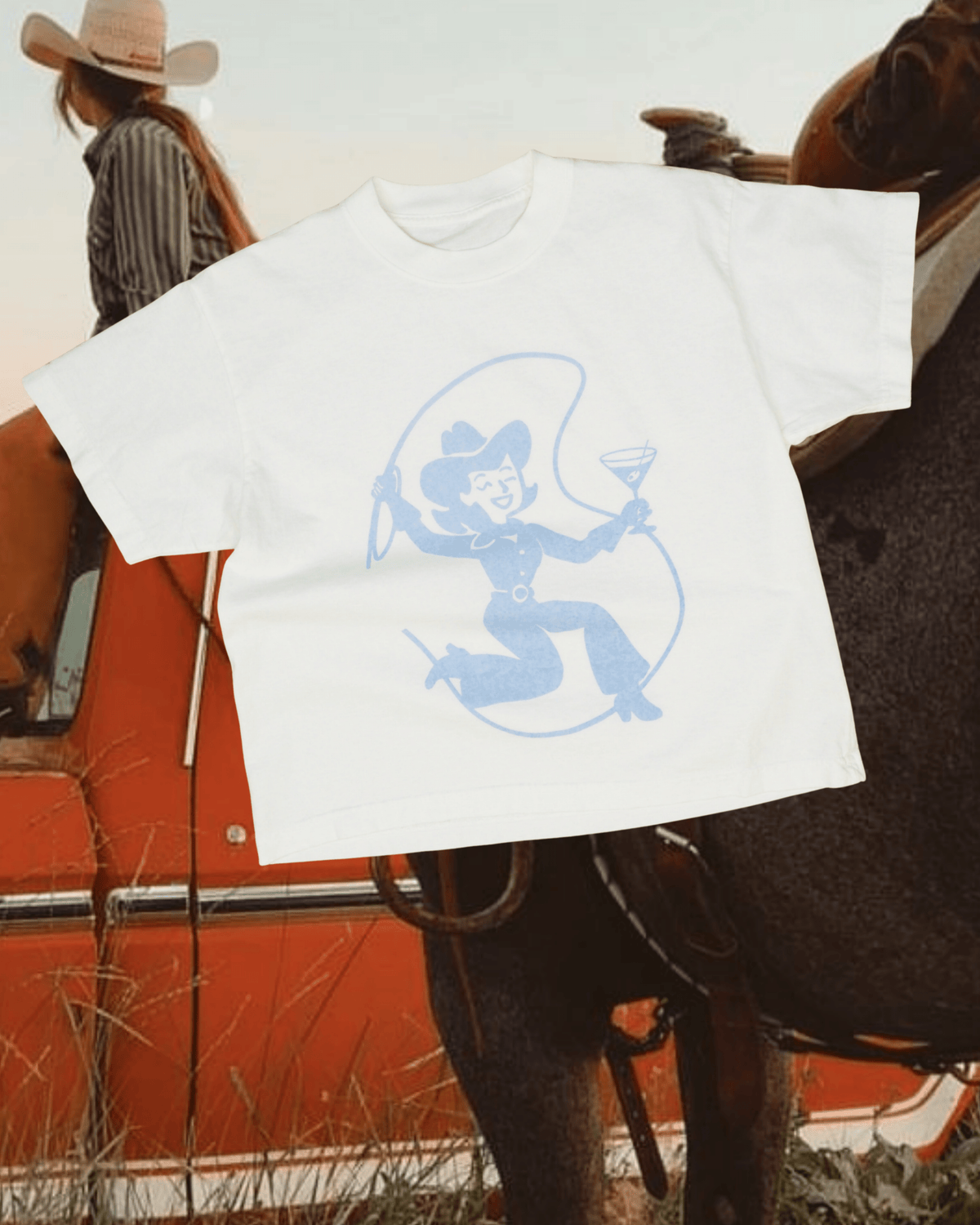 "Cowgirl Cocktail" Wide Tee