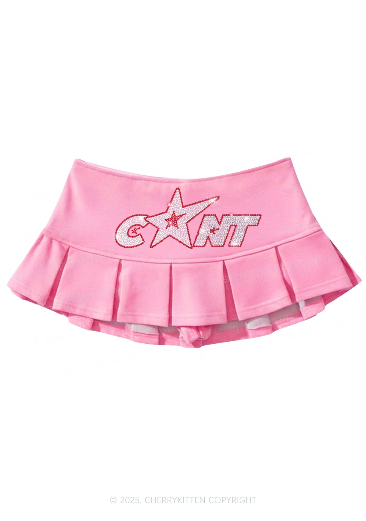 Rhinestone Star Cxxt Y2K Mini Pleated Skirts Cherrykitten