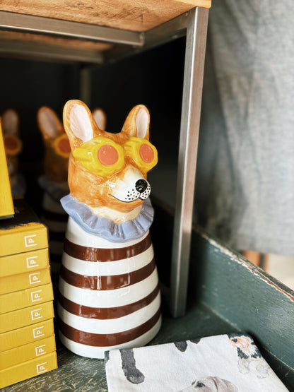 Ceramic Dogs with Sunnies Vases