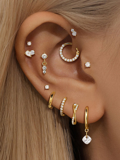KOSINER 925 Sterling Silver Minimalist Versatile Hoop Set