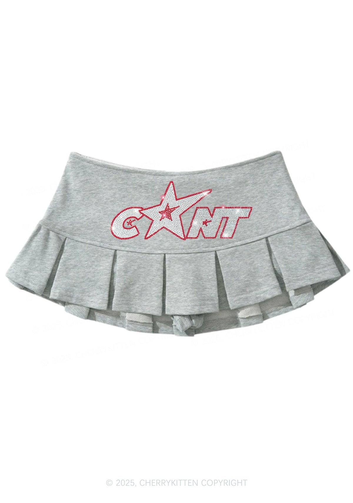 Rhinestone Star Cxxt Y2K Mini Pleated Skirts Cherrykitten