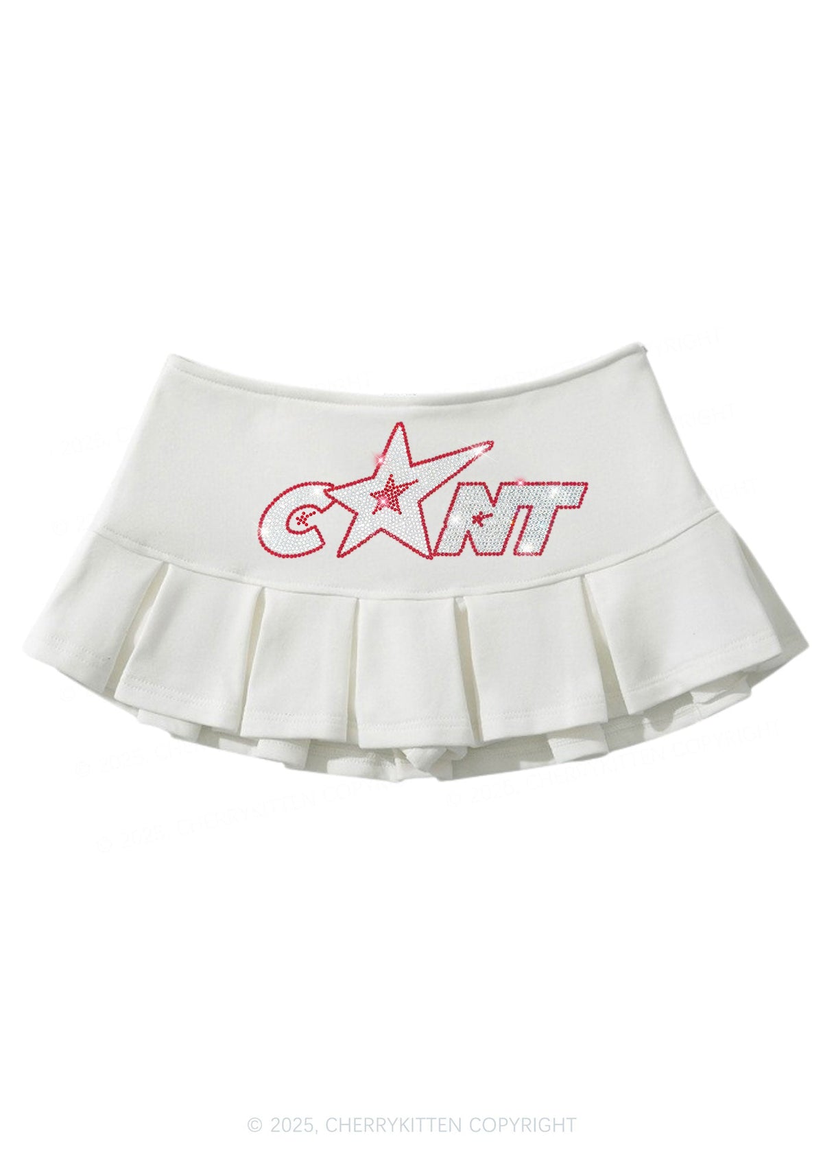 Rhinestone Star Cxxt Y2K Mini Pleated Skirts Cherrykitten