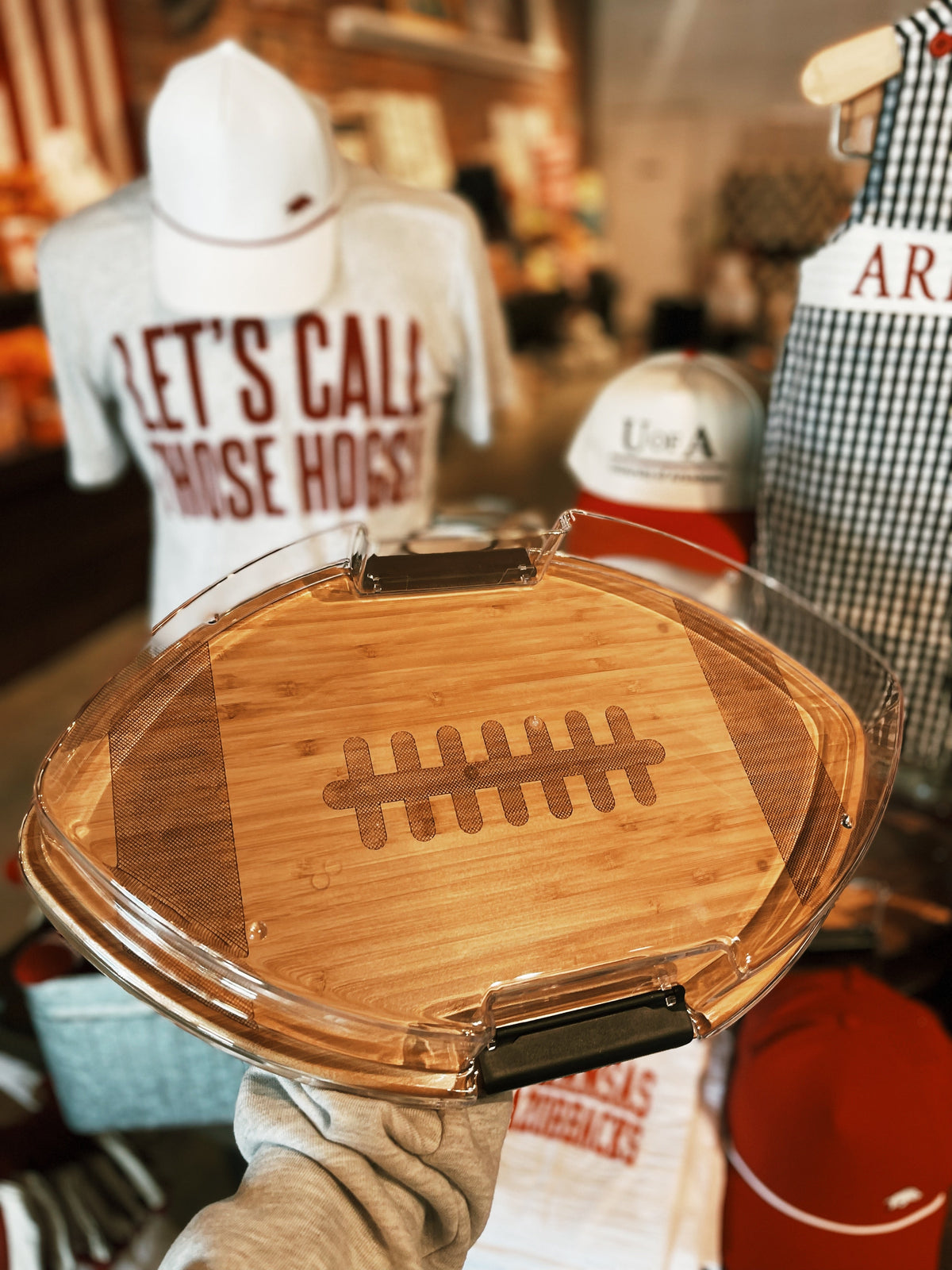 Football Charcuterie Board with Lid
