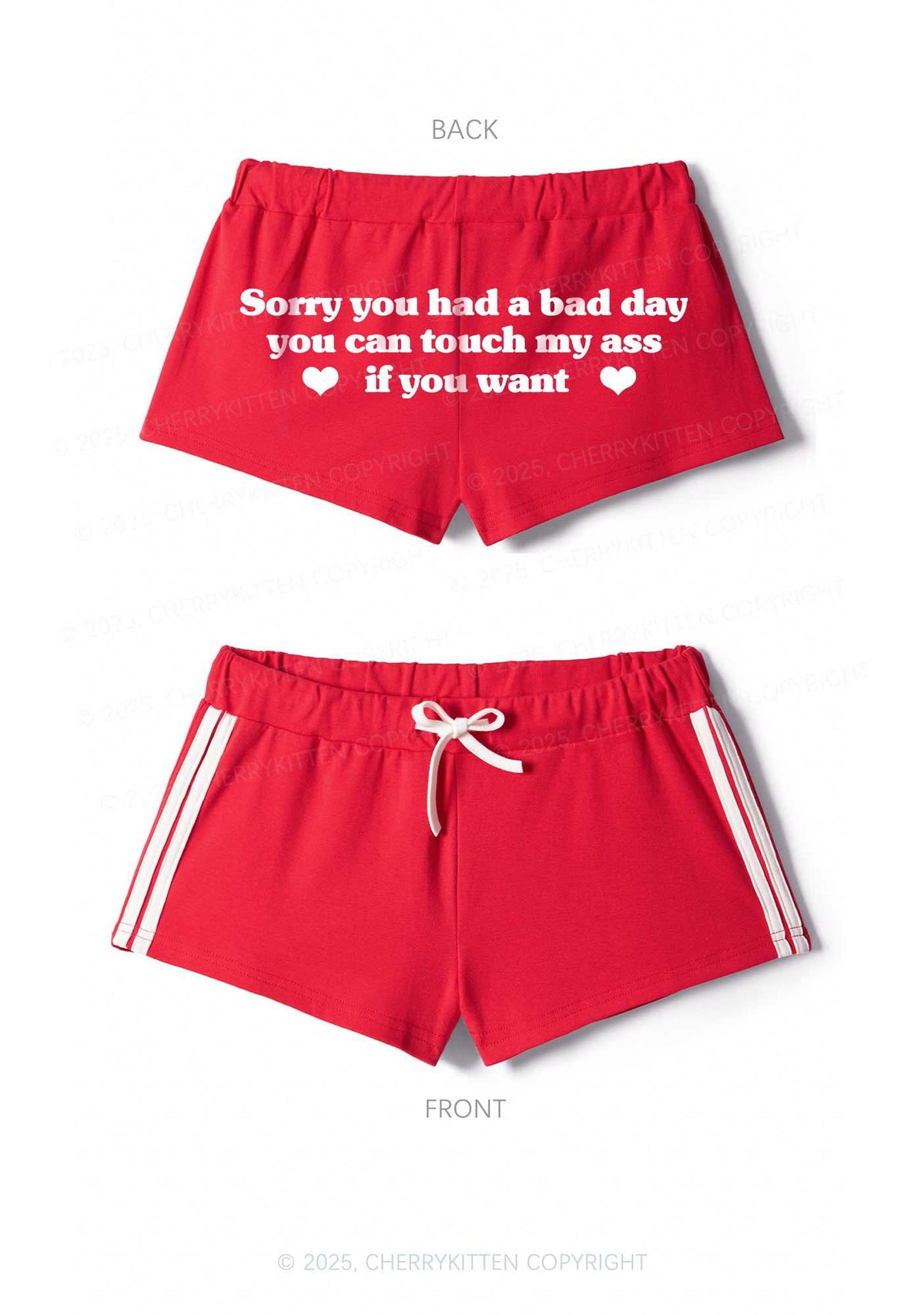 Sorry You Had A Bad Day Y2K Drawstring Mini Shorts Cherrykitten