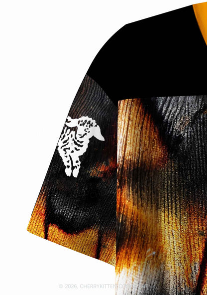 Halloween Orange Moths Y2K Crop Sport Jersey Shirts Cherrykitten