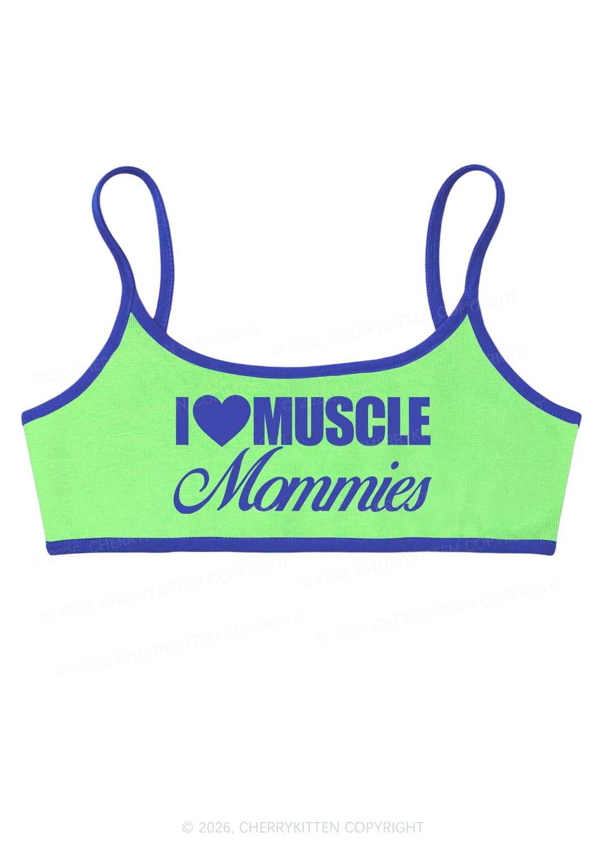 I Love Muscle Mommies Y2K Super Crop Cami Cherrykitten