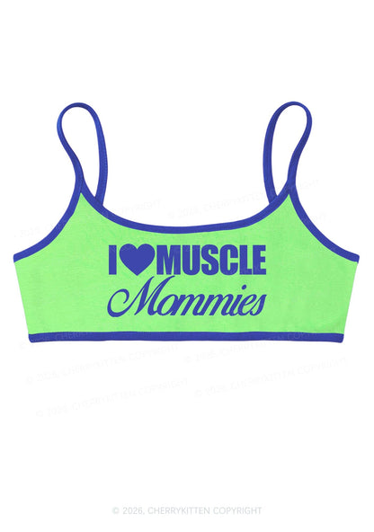 I Love Muscle Mommies Y2K Super Crop Cami Cherrykitten