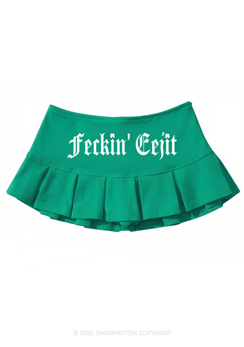 Feckin Eejit St Patricks Y2K Mini Pleated Skirts Cherrykitten