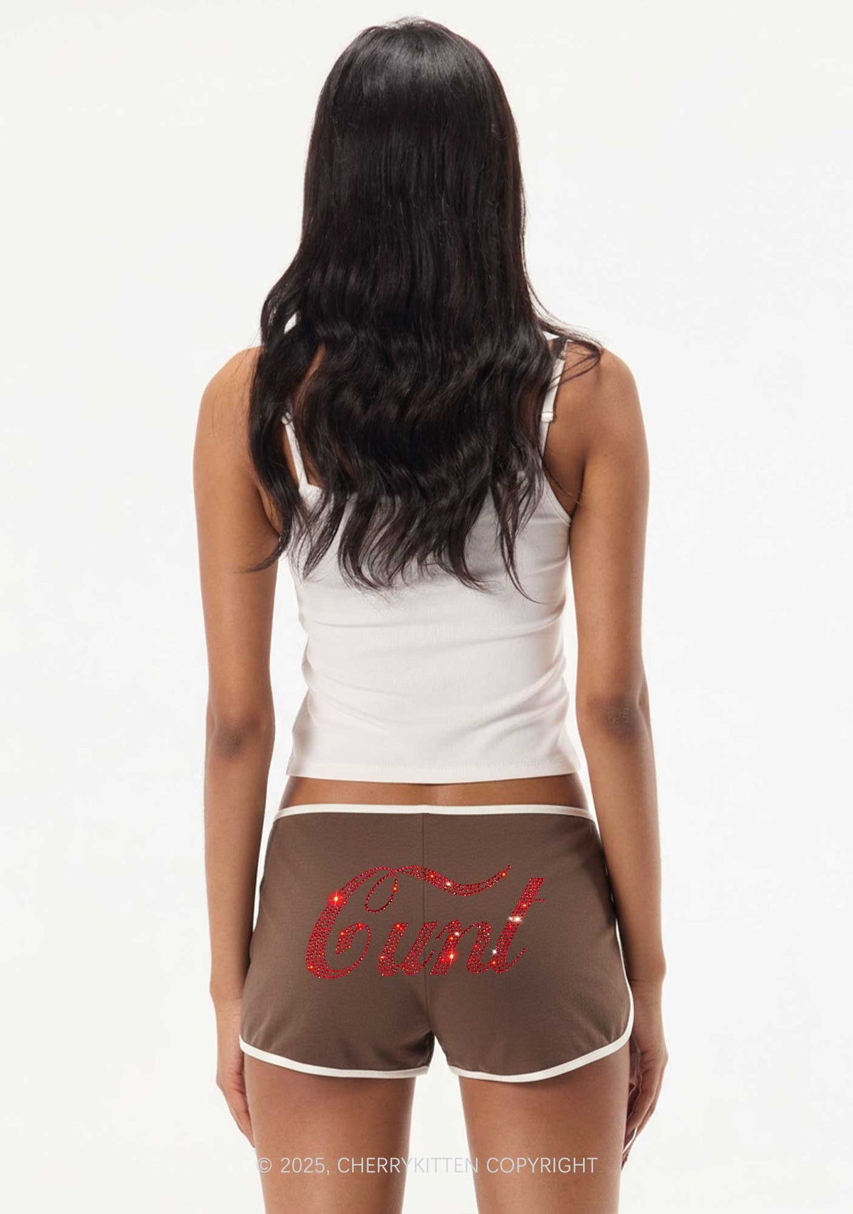 Rhinestone Special Cxxt Y2K Booty Shorts Cherrykitten