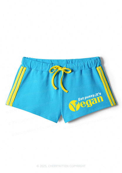 Eat Puxxy Its Vegan Y2K Drawstring Mini Shorts Cherrykitten
