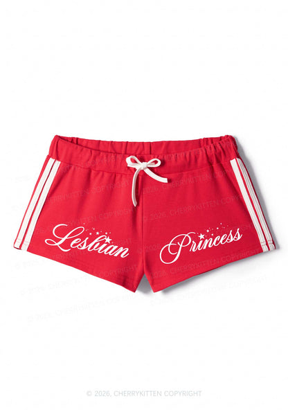 Lesbian Princess Pride Y2K Drawstring Mini Shorts Cherrykitten