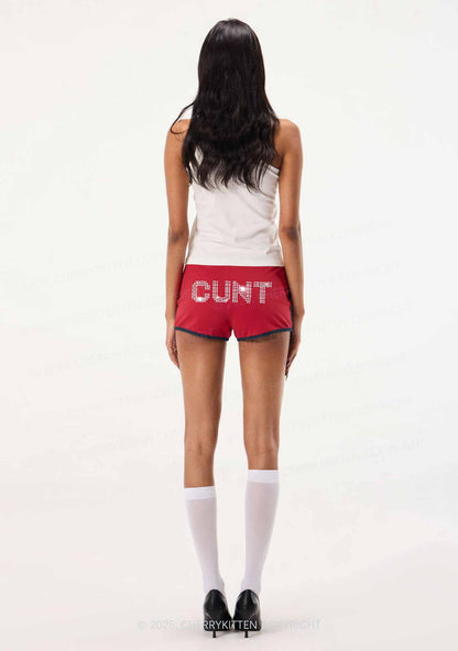 Rhinestone Cxxt Y2K Booty Shorts Cherrykitten