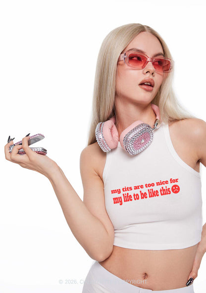 My Txts Are Too Nice Y2K Crop Tank Top Cherrykitten