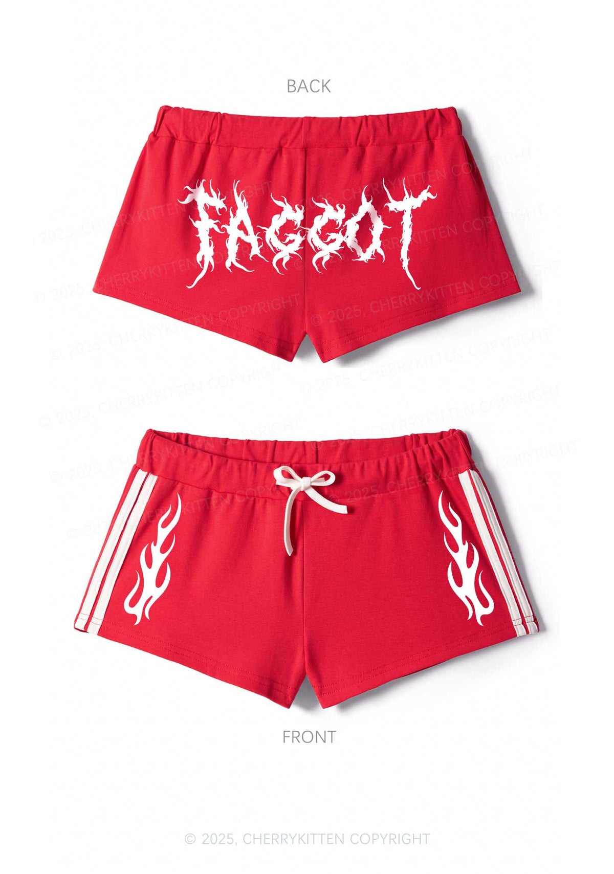 Punk Faggot Pride Y2K Drawstring Mini Shorts Cherrykitten
