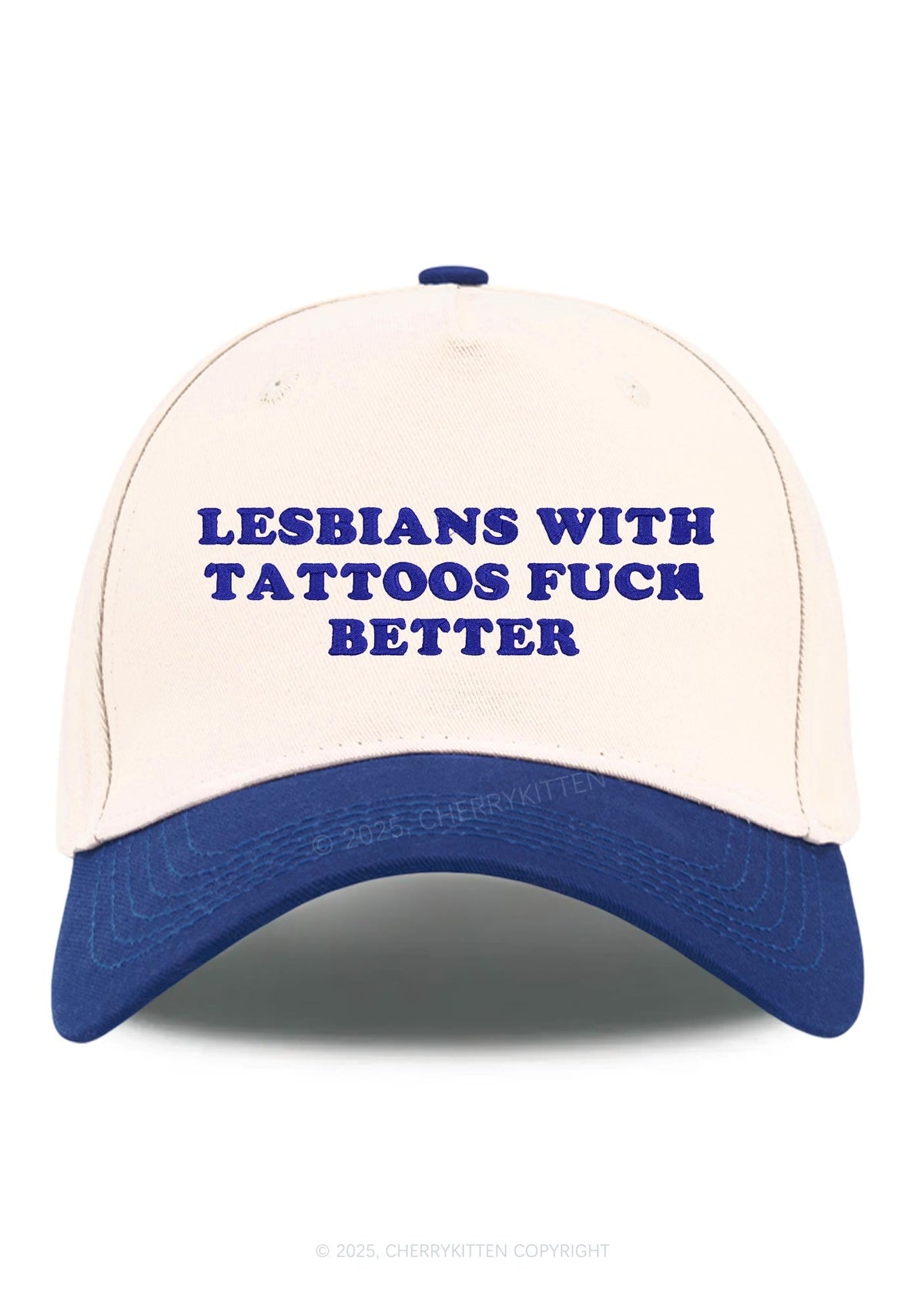 Embroidered Lesbians With Tattoos Pride Y2K Color Block Baseball Cap Cherrykitten