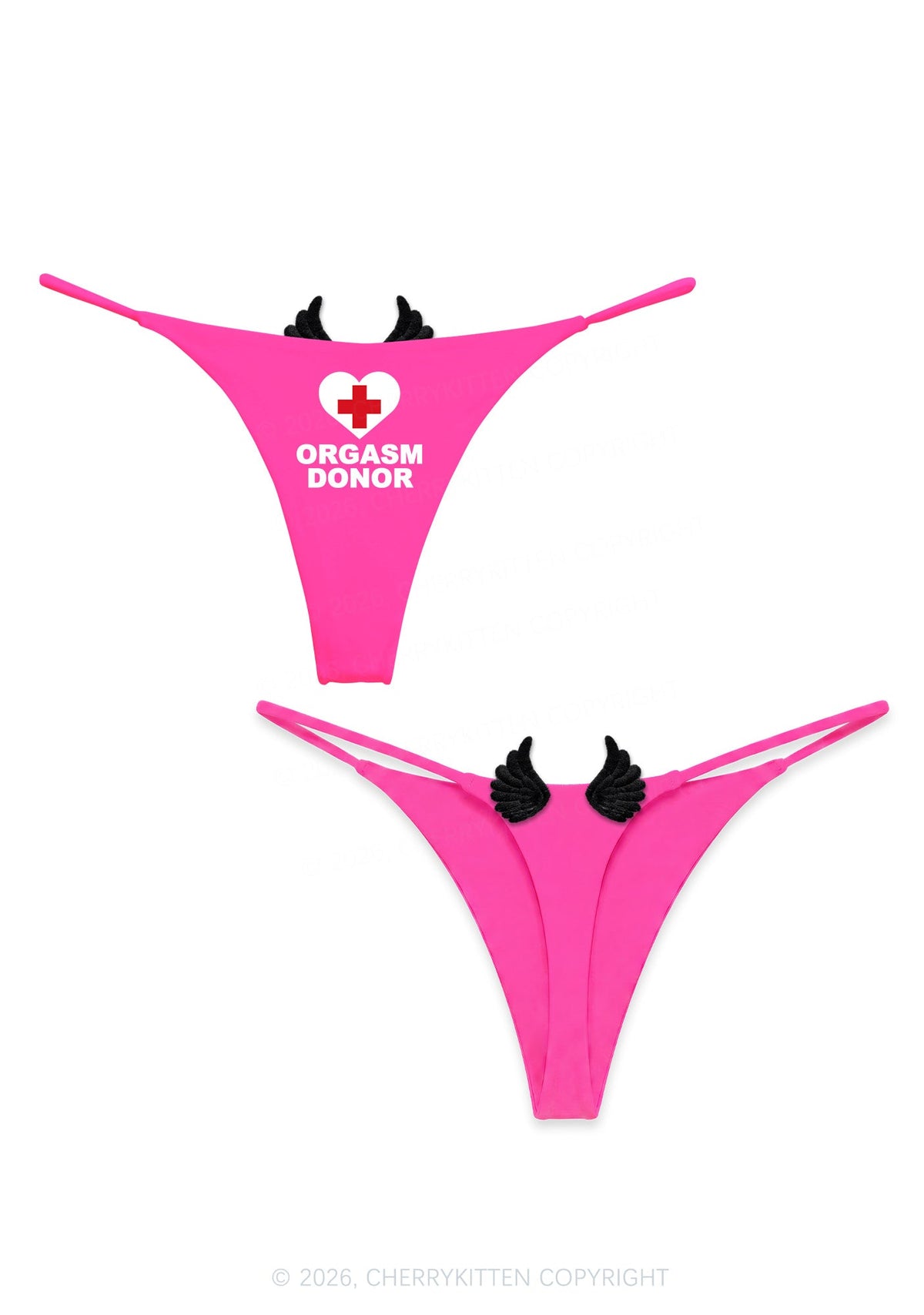 Orgxsm Donor Y2K Goth Angel Wings Bikini String Thong Cherrykitten
