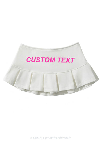 Custom Text Valentine's Day Y2K Mini Pleated Skirts Cherrykitten