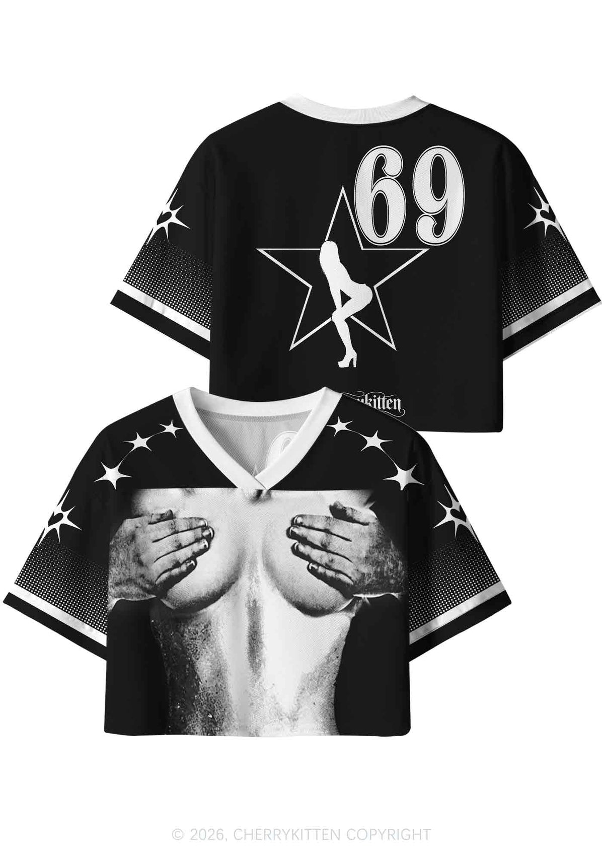 Black Touch Bxxbs Y2K Crop Sport Jersey Shirts Cherrykitten