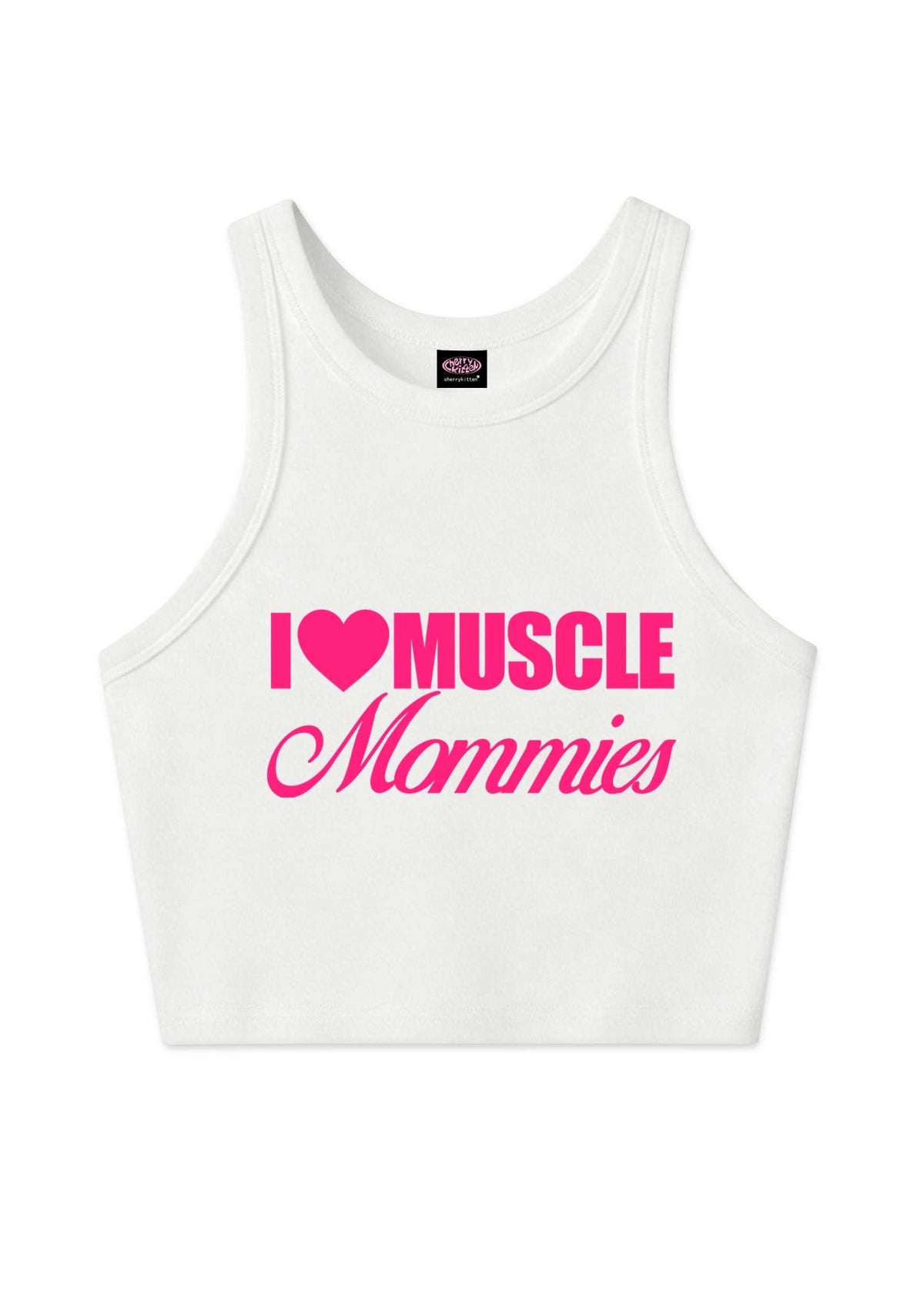 I Love Muscle Mommies Y2K Crop Tank Top Cherrykitten