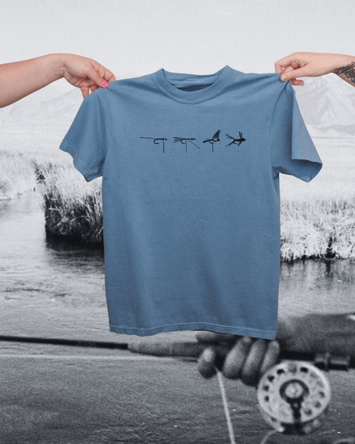 "Fly Tie" Tee in Blue