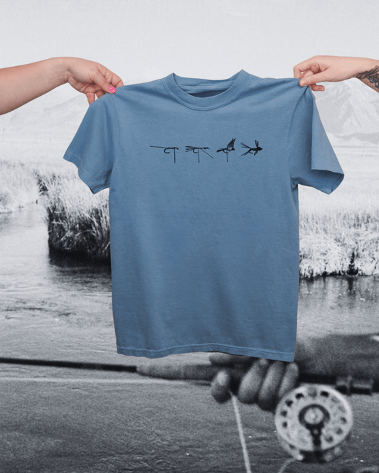 "Fly Tie" Tee in Blue
