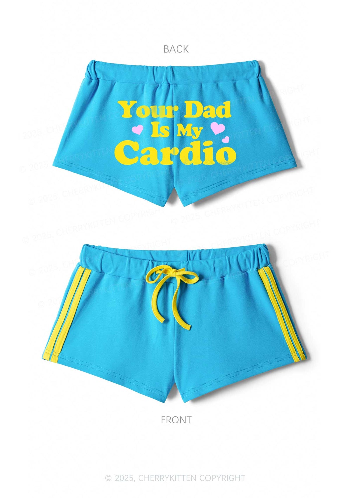 Your Dad Is My Cardio Y2K Drawstring Mini Shorts Cherrykitten