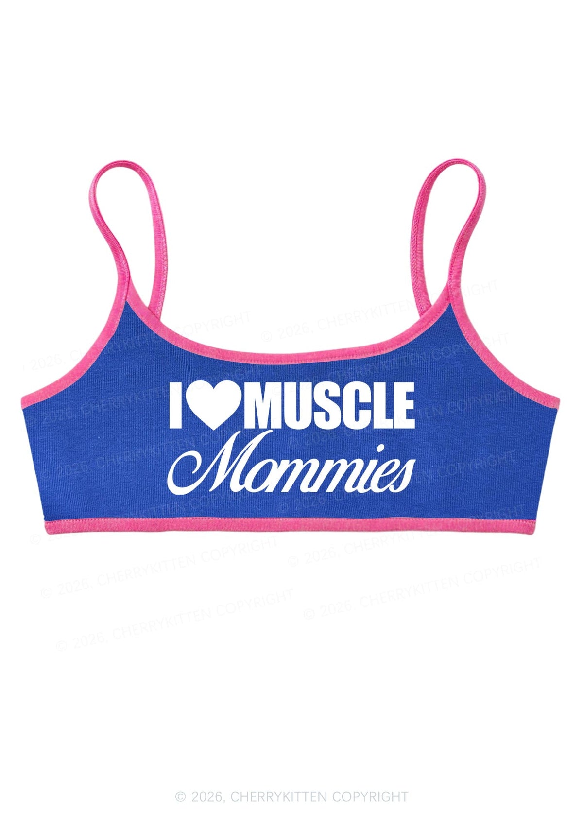 I Love Muscle Mommies Y2K Super Crop Cami Cherrykitten