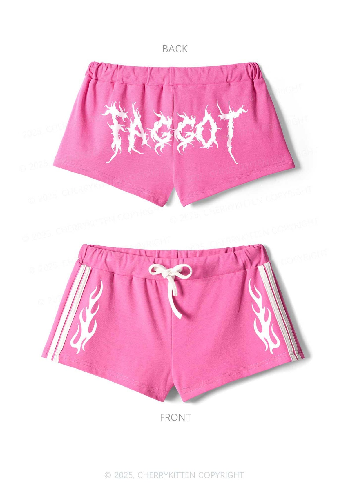 Punk Faggot Pride Y2K Drawstring Mini Shorts Cherrykitten