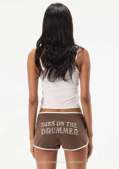 Rhinestone Dibs On The Drummer Y2K Booty Shorts Cherrykitten