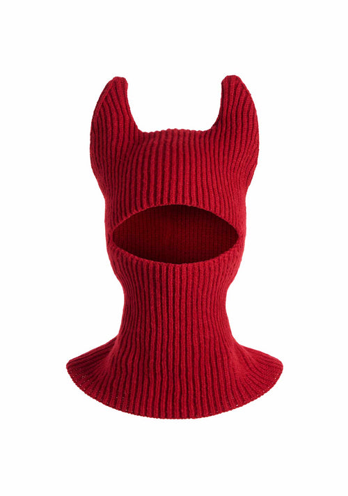 Halloween Y2K Devil Horn Knitted Balaclava Cherrykitten