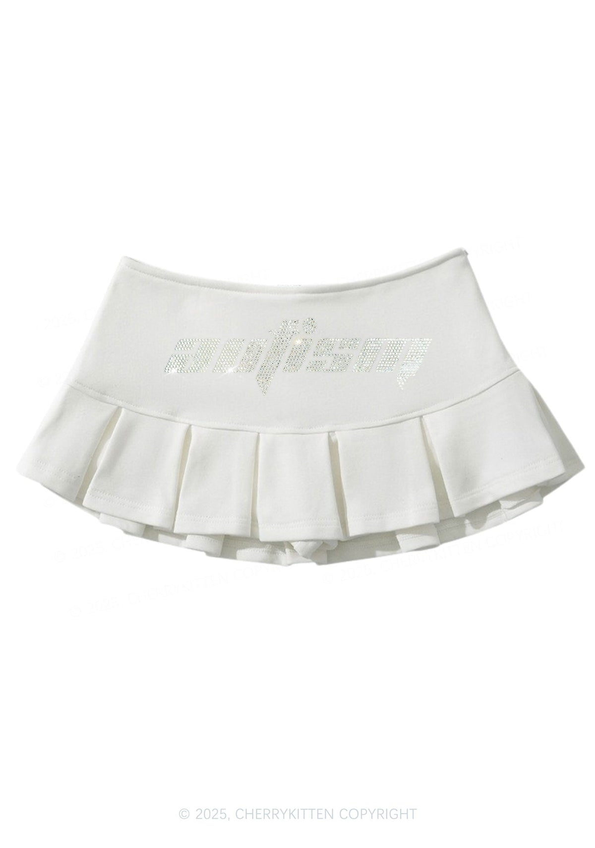 Rhinestone Autism Y2K Mini Pleated Skirts Cherrykitten