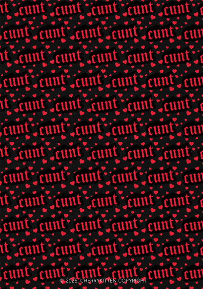 Red Hearts Cxxt Valentine's Day Y2K Print Slip Dress Cherrykitten