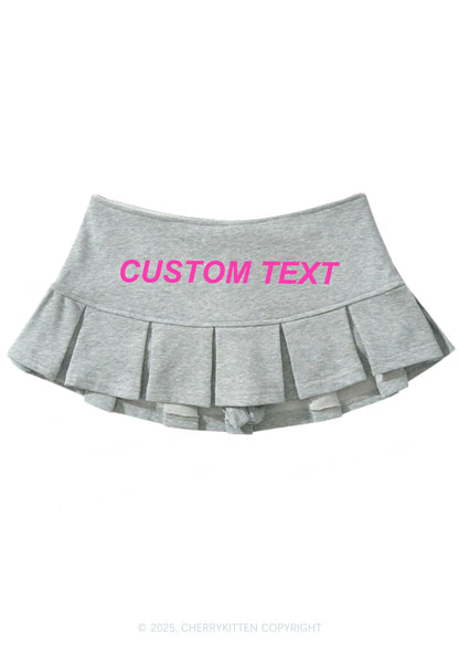 Custom Text Valentine's Day Y2K Mini Pleated Skirts Cherrykitten