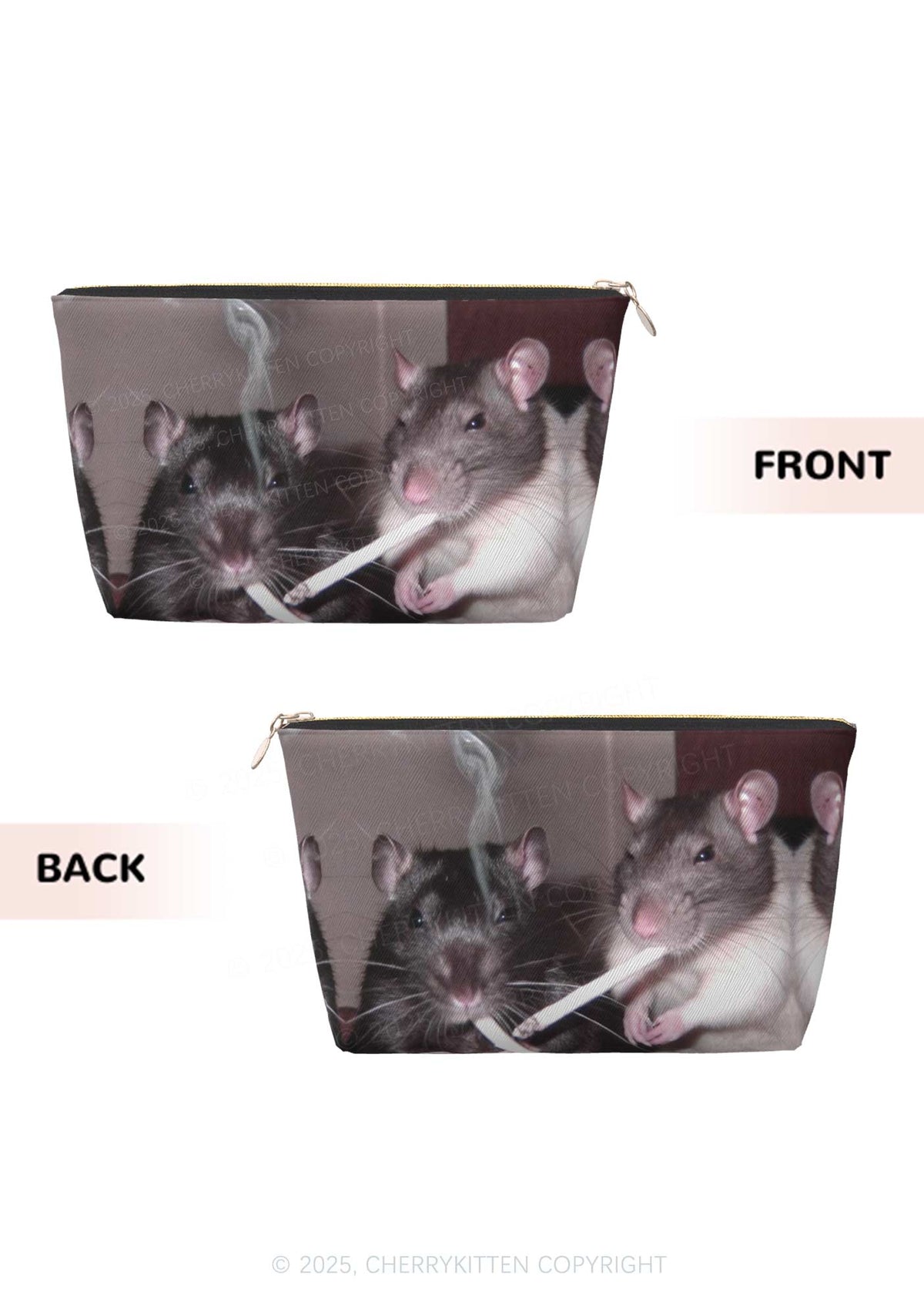 Smoking Rats Y2K Makeup Bag Cherrykitten