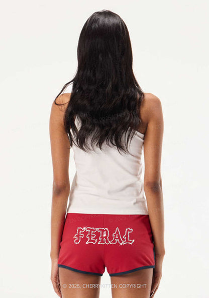 Rhinestone Feral Y2K Booty Shorts Cherrykitten