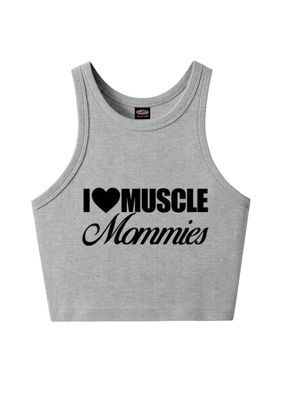 I Love Muscle Mommies Y2K Crop Tank Top Cherrykitten