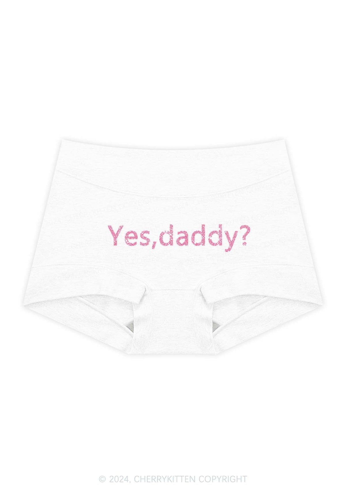 Glitter Yes Daddy Y2K Mid Rise Waist Boyshort Cherrykitten