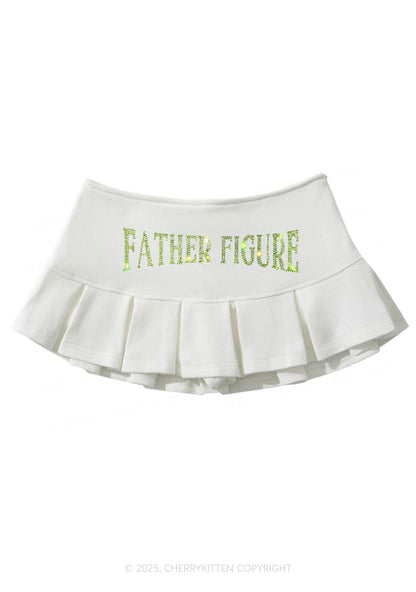 Rhinestone Father Figure Y2K Mini Pleated Skirts Cherrykitten