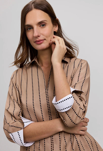 Agnes Dotted Stripe 3/4 Sleeve Shirt