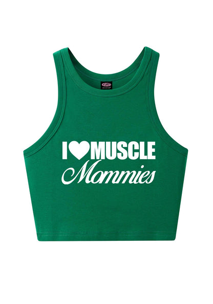 I Love Muscle Mommies Y2K Crop Tank Top Cherrykitten