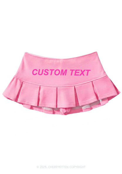 Custom Text Valentine's Day Y2K Mini Pleated Skirts Cherrykitten