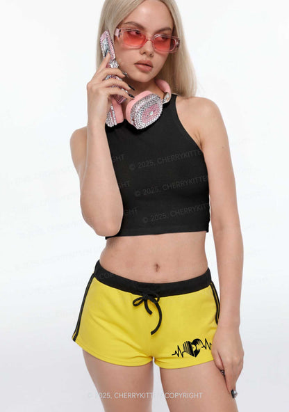 Hot Girls Love Techno Y2K Drawstring Mini Shorts Cherrykitten