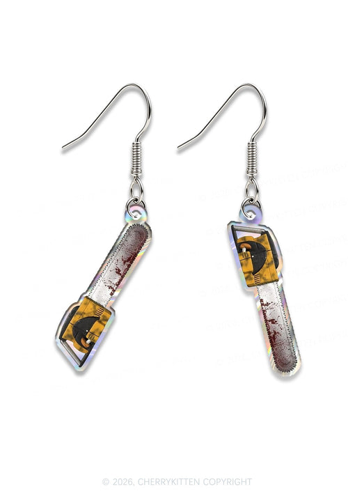 Halloween Chainsaw Y2K Acrylic Earrings Cherrykitten