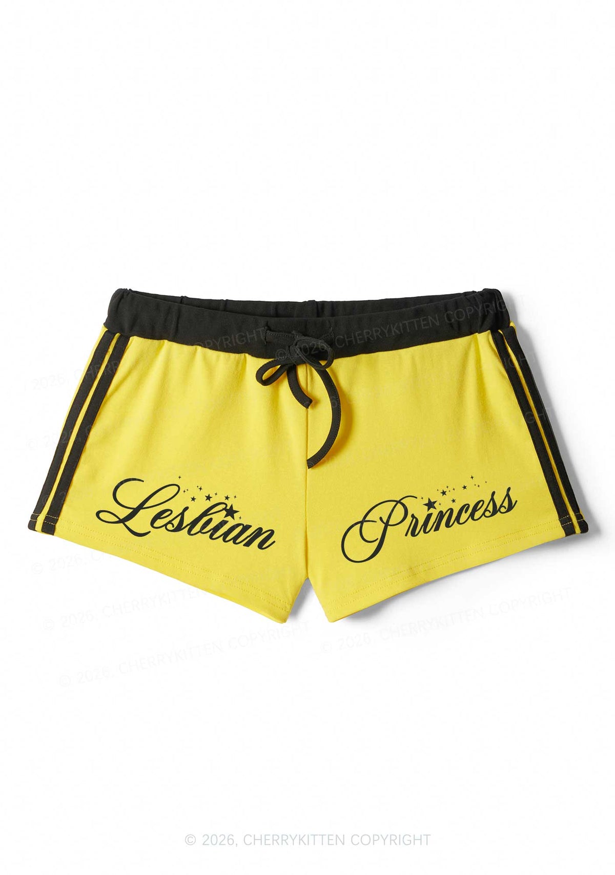 Lesbian Princess Pride Y2K Drawstring Mini Shorts Cherrykitten