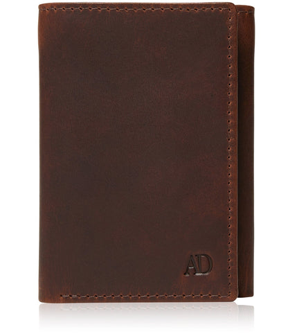 Genuine Leather Trifold Wallet – ID Window, RFID Blocking
