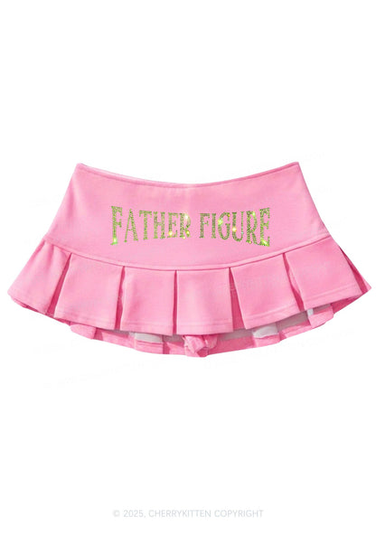 Rhinestone Father Figure Y2K Mini Pleated Skirts Cherrykitten