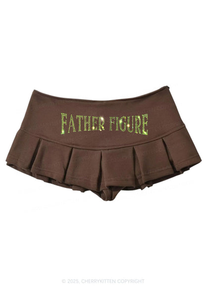 Rhinestone Father Figure Y2K Mini Pleated Skirts Cherrykitten