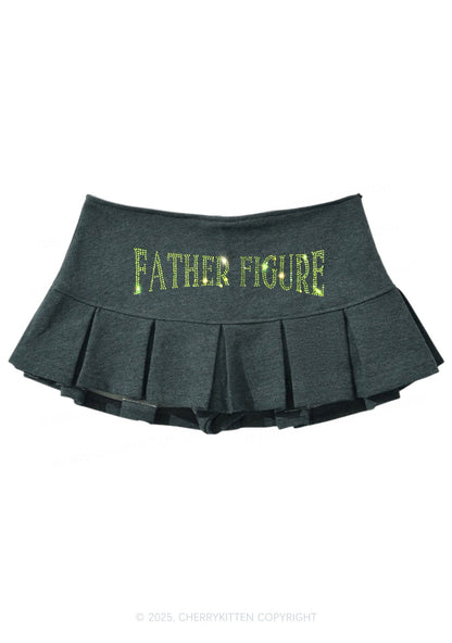 Rhinestone Father Figure Y2K Mini Pleated Skirts Cherrykitten